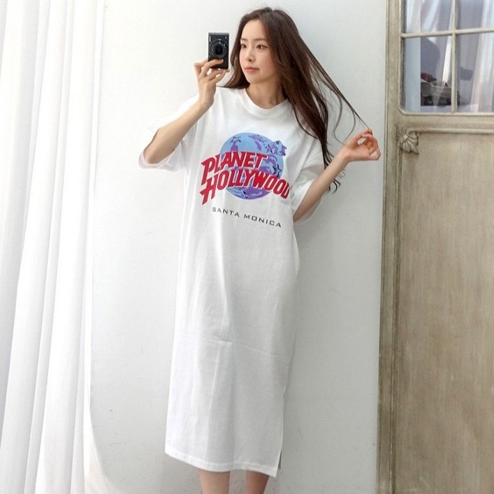 이힝 로켓할리우드 프린팅 홈웨어 파자마 롱원피스 이힝 로켓할리우드 프린팅 홈웨어 파자마 롱원피스