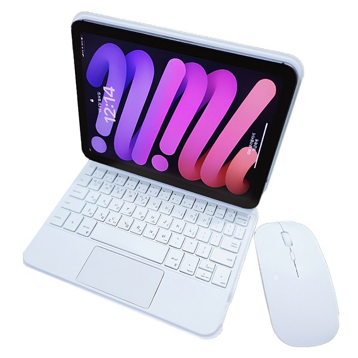아이패드 호환 미니6 미니7 (A17pro) 한글 매직키보드 (마우스 선택), white, 단일상품, 일반형
