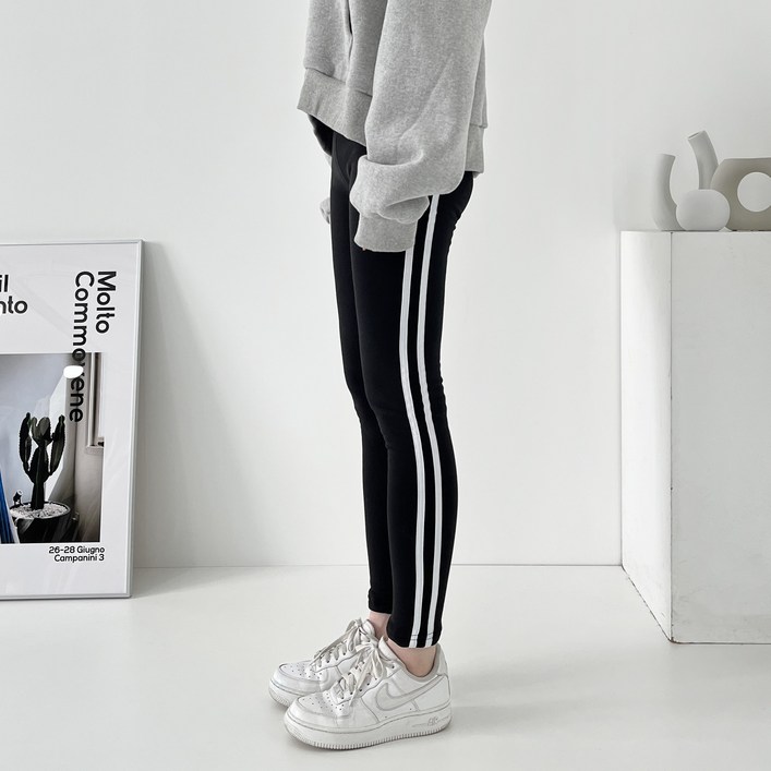 데일트 투라인 밴딩 기모 레깅스