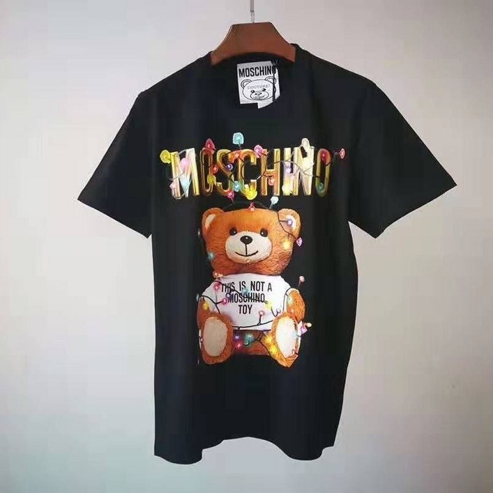 여름반팔티 모스키노 MOSCHIN 컬러 전구 곰 남성 t셔츠 순면 코튼 와이드 루즈핏 4781200027 - 투데이밈