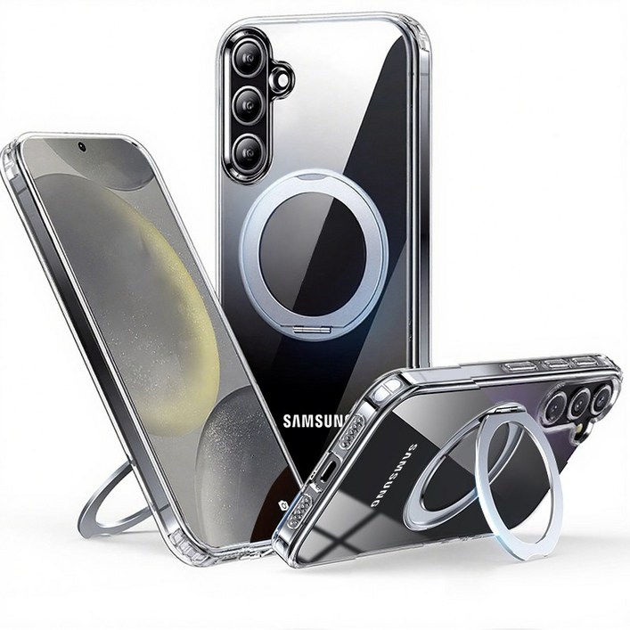 반스등 360도 회전 스탠드 투명 자석 맥 안전 보호 변색 방지 스마트폰 케이스