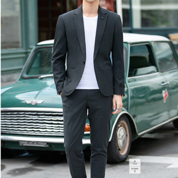 휠렉스 남성 캐주얼 사계절 원버튼 정장 수트세트 Y33