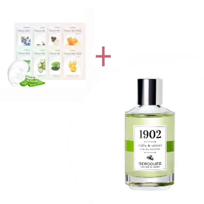 마스크팩+베르두 1902 클로버&베티버 EDT 100ml 테스터 증정(뚜껑있음,케이스없음)