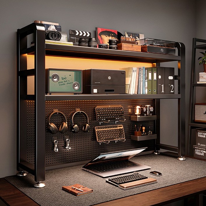 SeekFun 컴퓨터 테이블 선반 튼튼한 타공판 책상 수납 정리대 철제 빅사이즈 대형 벽선반