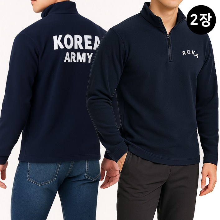 1+1 남성겨울티셔츠 기모 스판 로카 후리스티 빅사이즈