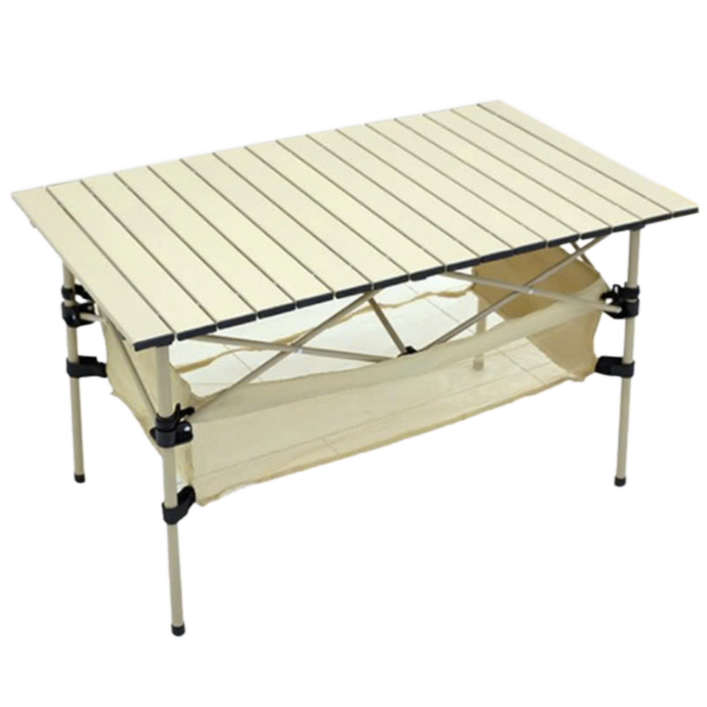리빙오보제 아웃도어 접이식 캠핑 테이블, 아이보리