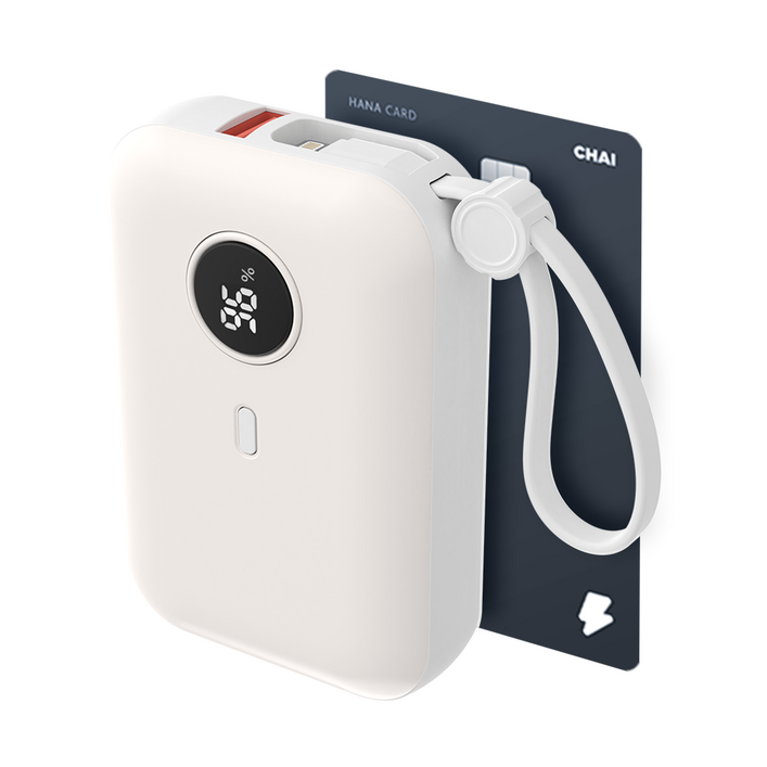 바우아토 PD 22.5W 고속 입출력 케이블 일체형 미니 보조배터리 10000mah, 아이보리 바우아토 PD 22.5W 고속 입출력 케이블 일체형 미니 보조배터리 10000mah, 아이보리