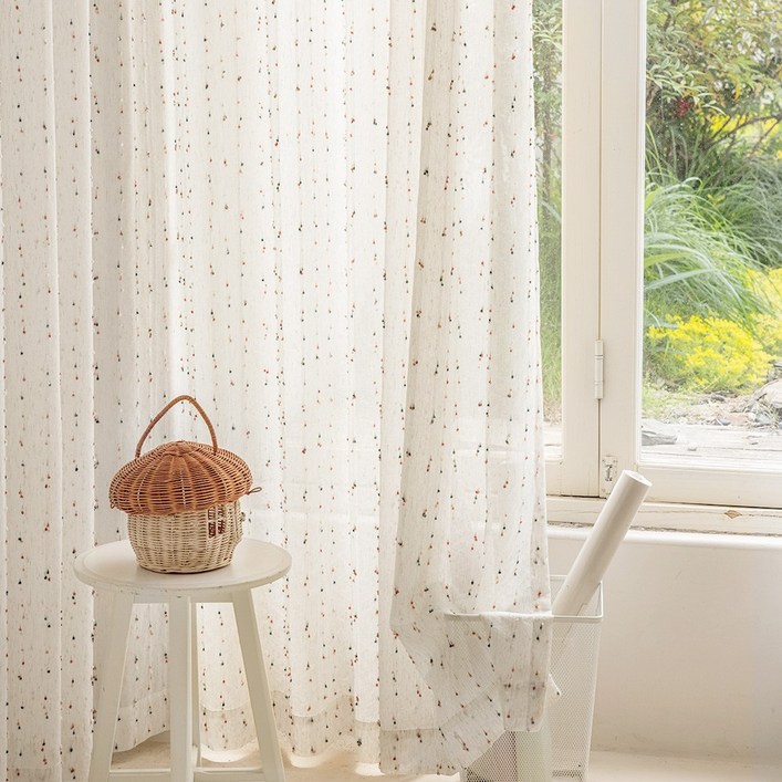 커튼킹 헤비쉬폰커튼 거실커텐 도톰차르르 달콩린넨쉬폰커튼 화이트커텐 창문용커튼 여름커텐 핀형 2p