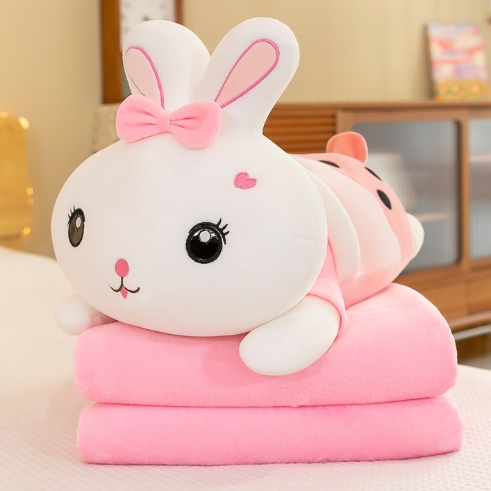 ANBER 토끼 인형 쿠션 담요