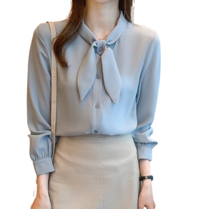 드마엘_마가릿 리본 스카프 긴팔블라우스(2color) 데일리 데이트룩 하객룩 오피스룩