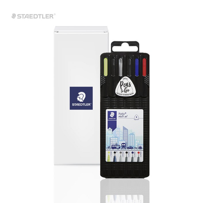 입학 졸업 선물 스테들러 트리플러스 펜 블랙박스 6P 멀티세트