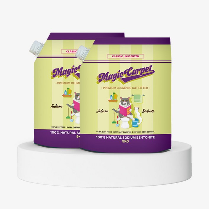 매직카펫 오리지널 중간입자클래식 9kg x 2개세트 고양이모래 18kg 대용량