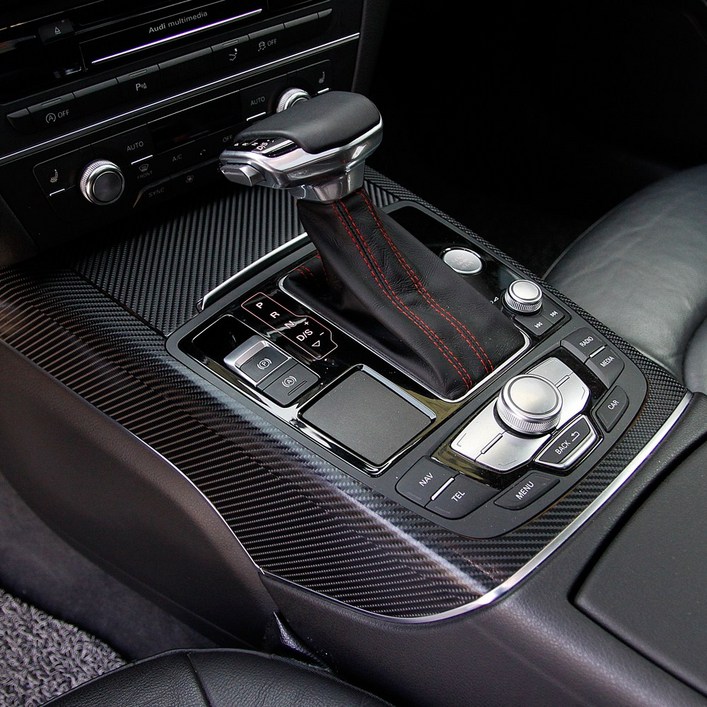 아우디 A7 기어 데칼 스티커 2010년2017년 호환 용품, 블랙카본무광, 1세트