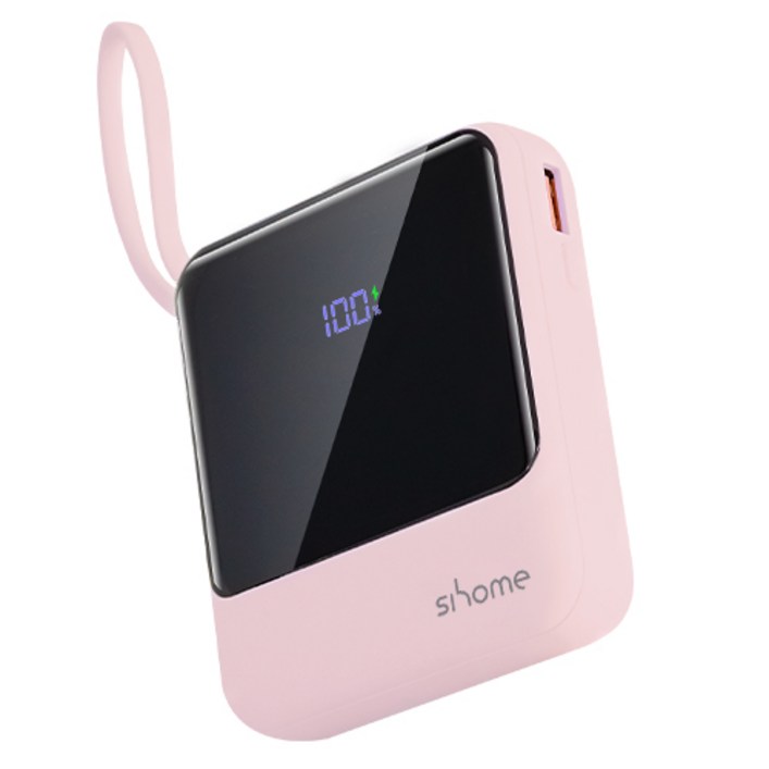 시홈 22.5W 고속충전 미니 보조배터리 10000mAh, 핑크, SHFB1Y