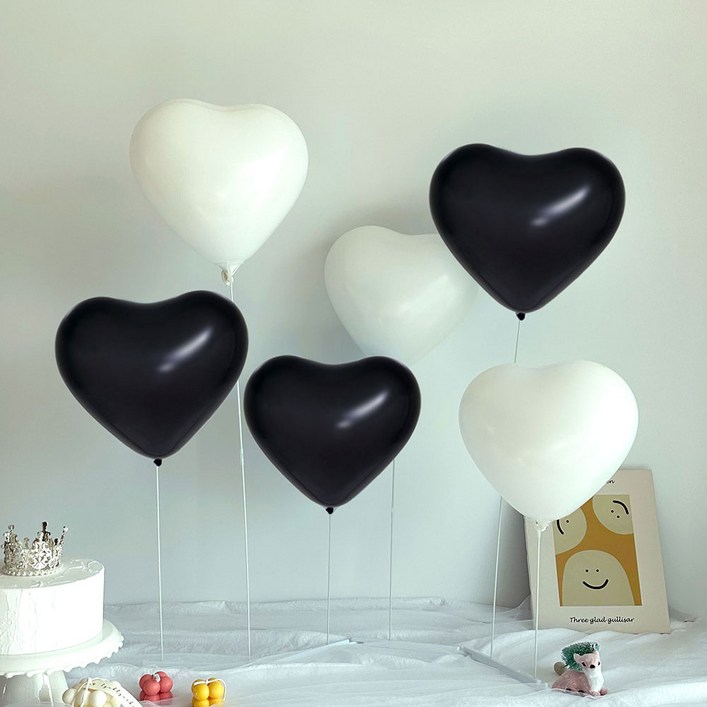 하트 풍선 스탠드 슬림스탠드 생일 기념일 파티 검정색, 1세트, 블랙화이트 하트 풍선 스탠드 슬림스탠드 생일 기념일 파티 검정색, 1세트, 블랙화이트
