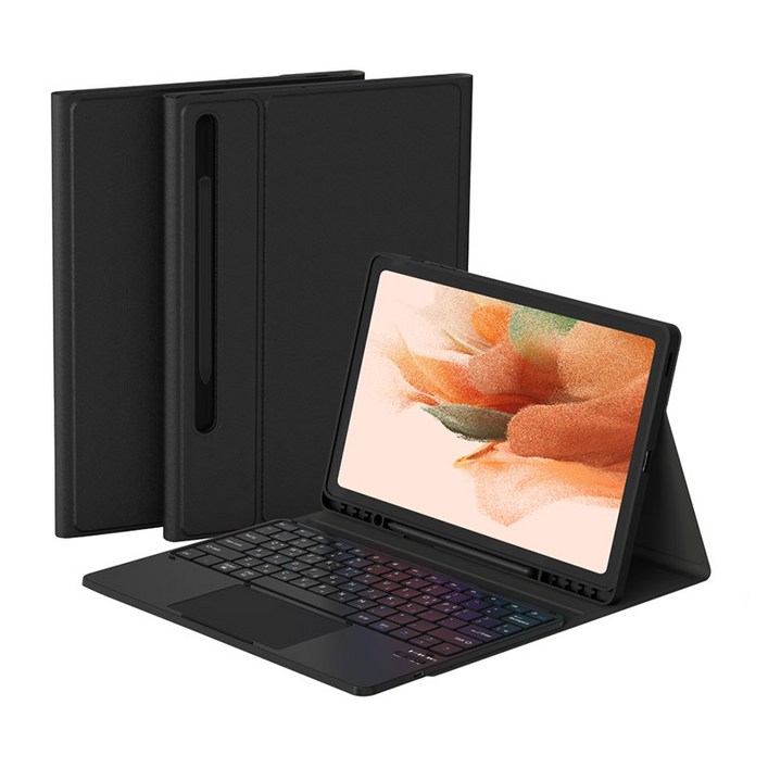 데이웍스 갤럭시탭 S6 Lite 블루투스 터치패드 키보드 케이스 DNTKAS10T 교육청 디벗 학교 태블릿 케이스, 블랙