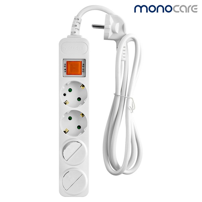 대현 모노케어 멀티탭 4구 접지 스위치 16A 2800w 전기연장선 전선형, 10m, 1개