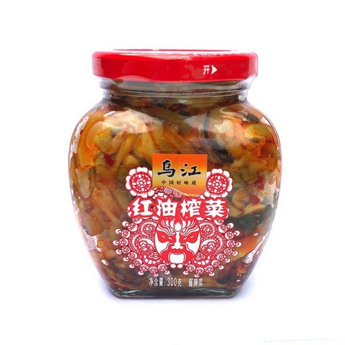 터보마켓 수입 중국식품 우쨩 홍유짜차이 중국반찬 유리병 밀봉 300g