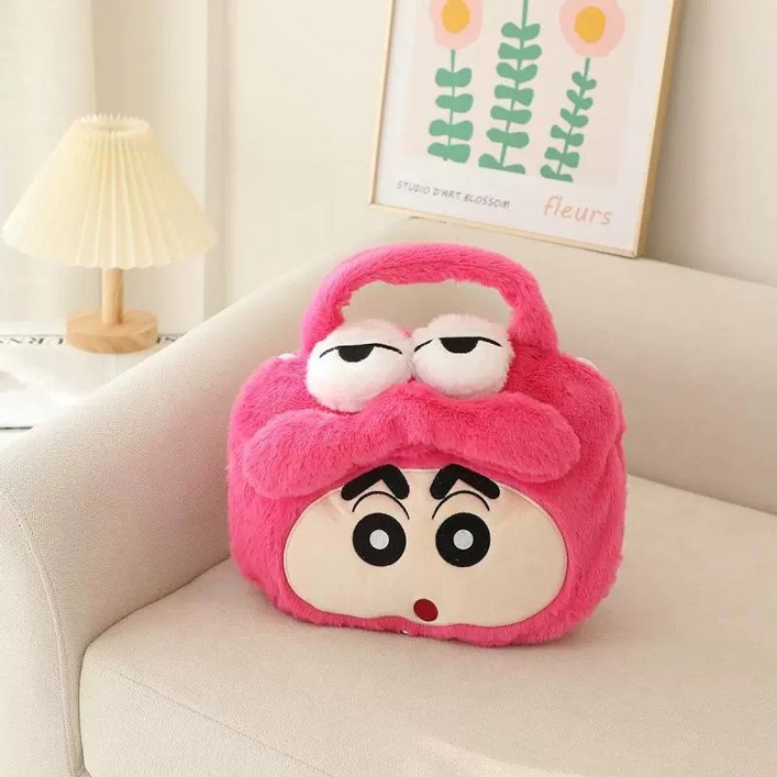 짱구 사계절 쿠션 2in1 사무실 휴대용 무릎담요 겸용 가방