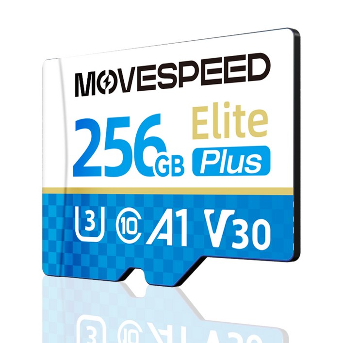 MOVESPEED T300 100MBs 고속 마이크로SD카드 U3 V30 Class10 지원 스마트폰 4K 영상촬영용 메모리카드, 256GB, 1개