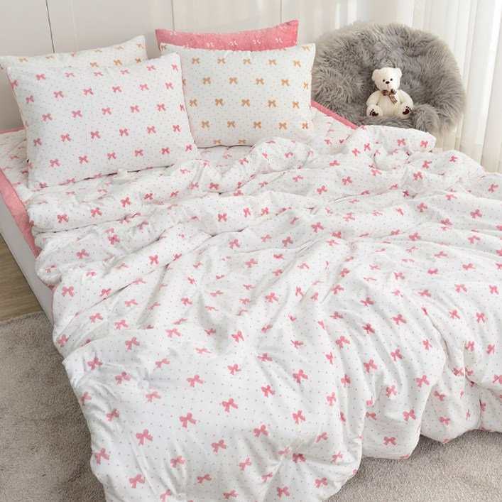 리본 극세사 침구세트