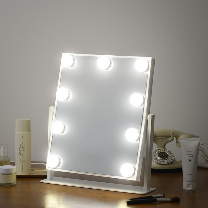나쥬랑 메이크업 거울 LED 무선 조명 화장 거울
