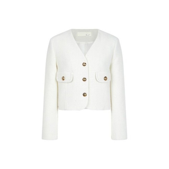 지컷 지컷 페이크 포켓 브이넥 트위드 자켓 725411030206DJ