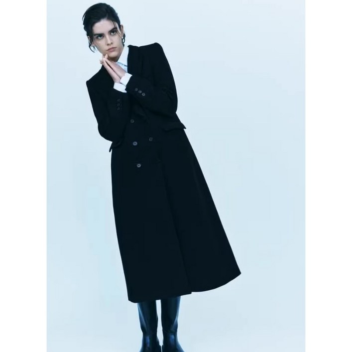 ZARA 여자신상 모직코트 캐주얼 오버핏 더블 울코트 7Y125