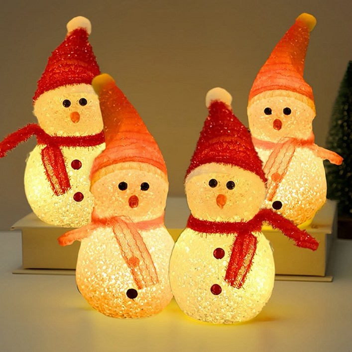 maomaodian 크리스마스 LED 조명 눈사람 세트 인테리어 소품 무드등 4개 SDXR7, 4개, 눈사람 B형