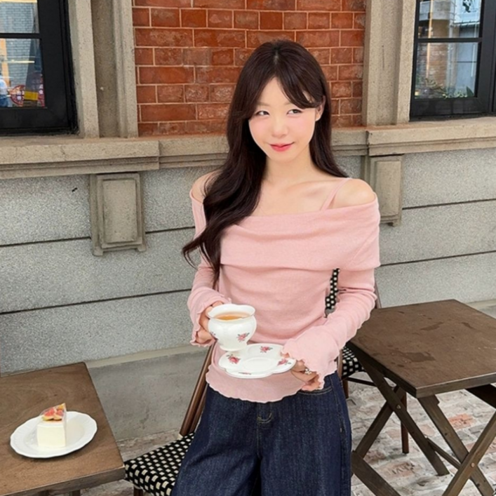 심플릭 슬림핏 오프숄더
