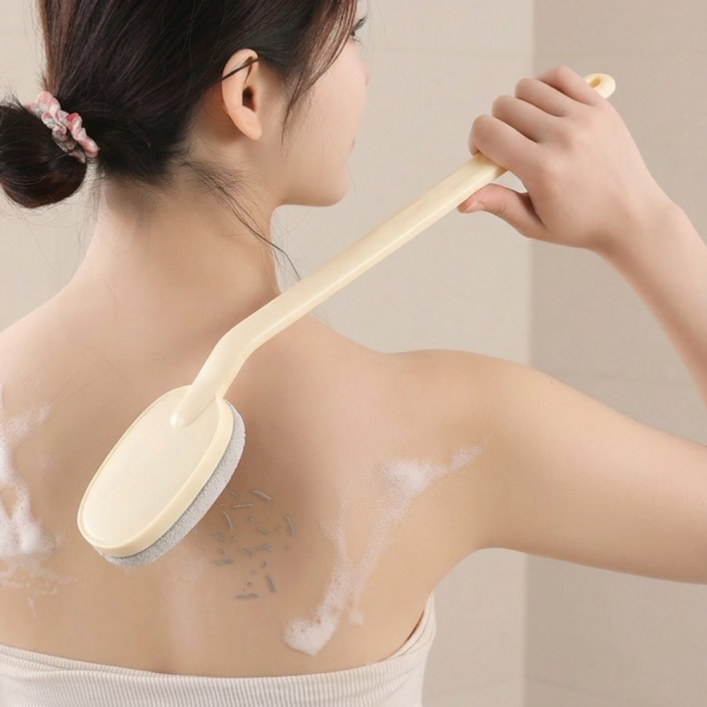 로멀리 바디 셀프 등때밀이 타올 브러쉬