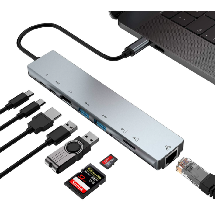 네오비 C타입 멀티 허브 8in1 USB HDMI 포트 젠더기가비트, 1개