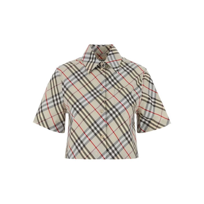 버버리 체크 패턴 반소매 셔츠