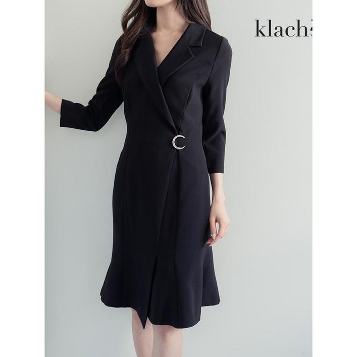 클라셰 77까지 로즈오브제슬림카라원피스 CK3SOP019A