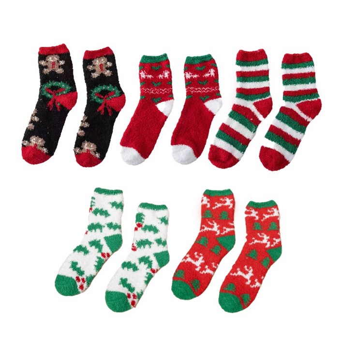 모아무어 크리스마스 파티 남여공용 수면양말 5켤레 세트