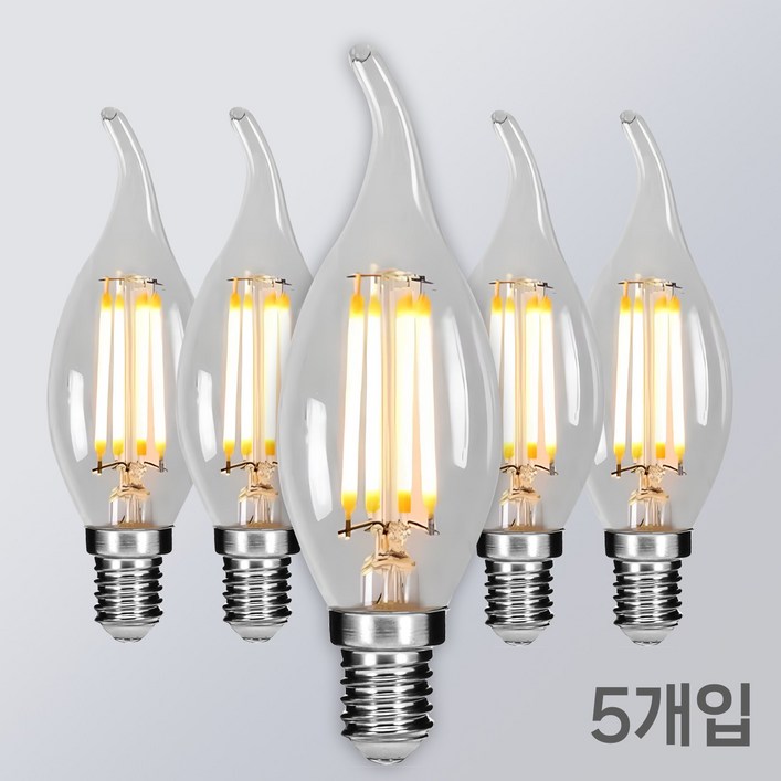 LED 프레임 촛대구 COB E14 E17 E26 에디슨전구 카페조명 샹들리에 전구 KS인증, E17, 5개