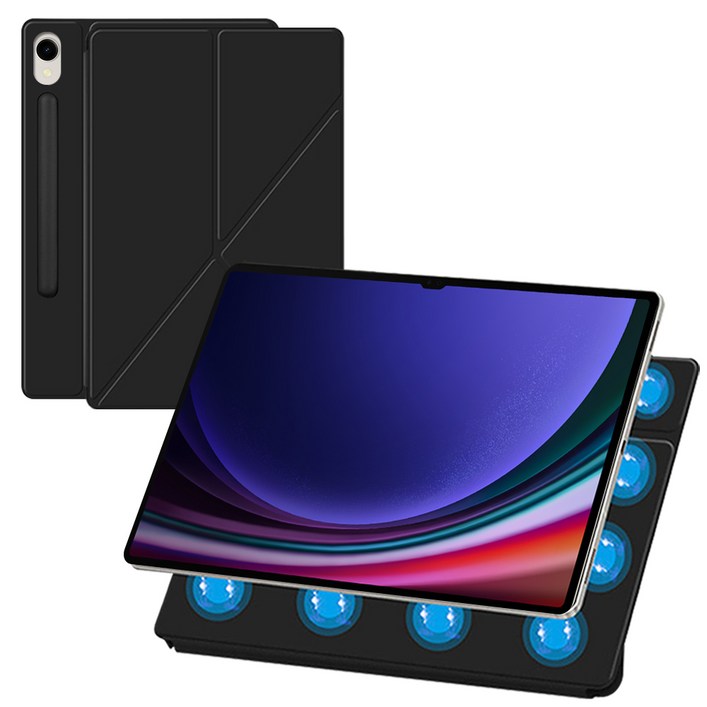 더조은셀러 갤럭시탭 호환 트라이폼 가로 세로 스탠딩 마그네틱 케이스 커버
