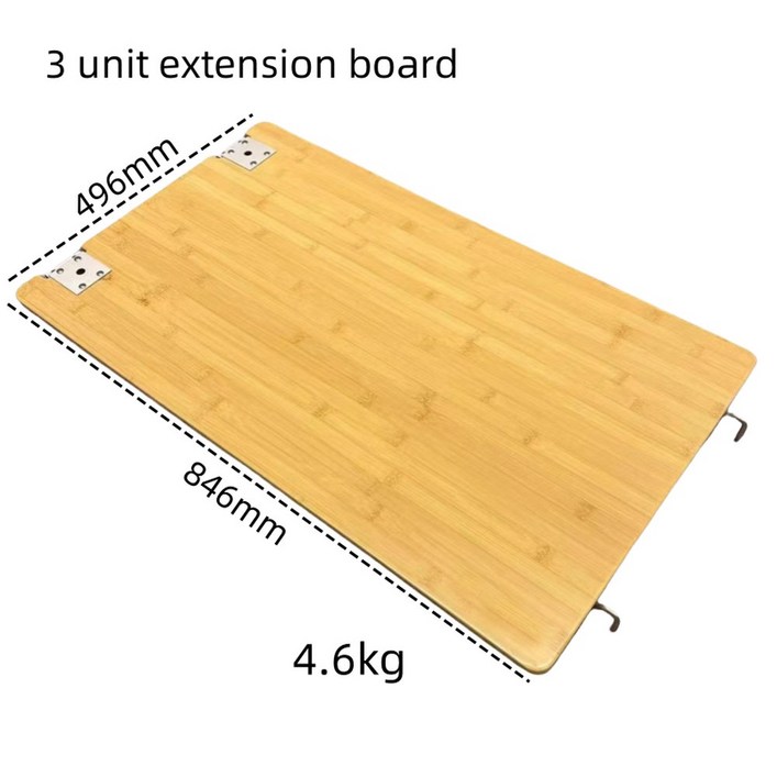 IGT 대나무 확장 플레이트 캠핑 테이블 사이드 보드 탑 코너 야외 주방 시스템 34 유닛