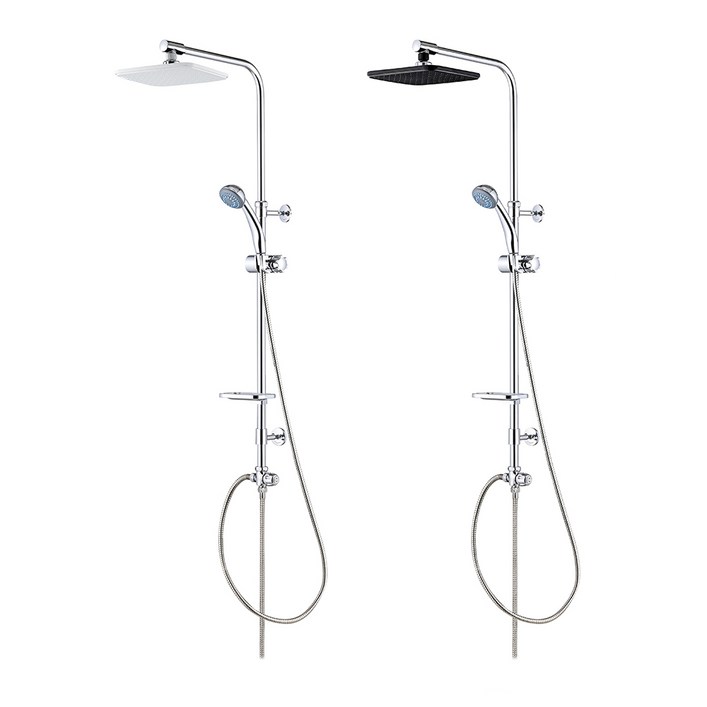 바스럽 국산 분리형 해바라기 샤워기 [기존 타공 사용 가능], 블랙, 1개