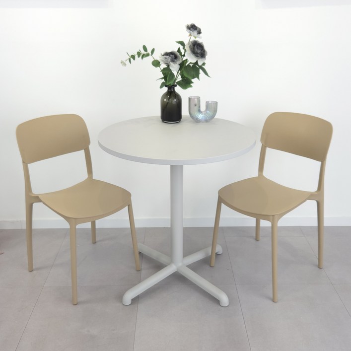 오아루 심플 등받이 인테리어 카페 식탁 의자 2P, 2개, 베이지