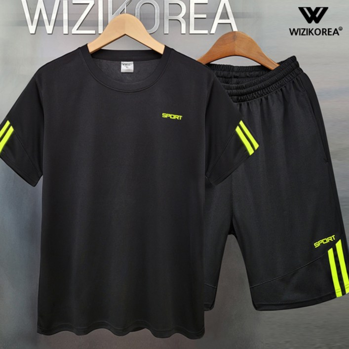 반팔 트레이닝복 세트 여름 츄리닝 헬스복 W014SET+국내발송