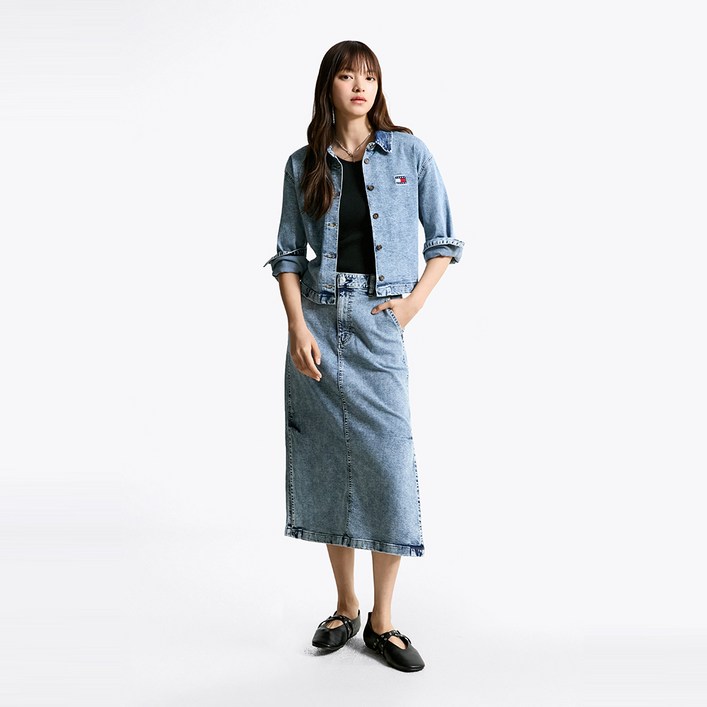 타미힐피거 하이 맥시 데님 스커트 T32F6NFS11TWL11A5