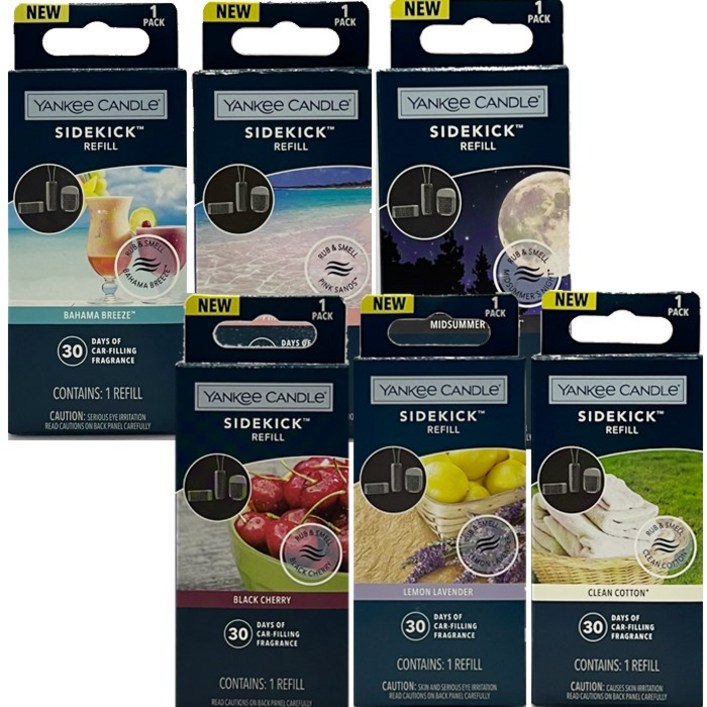 양키캔들 공식수입정품 사이드킥 리필 차량용 자동차 방향제, 1개, 사이드킥 리필 블랙체리