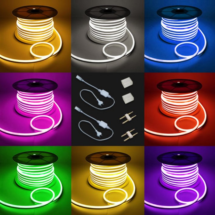 선세이브 부속품 포함 LED 네온플렉스 50M 7W 단면형 AC, 1개, 네온플렉스 파란색