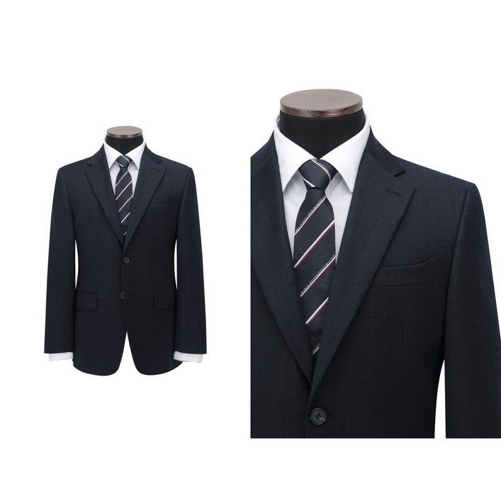 코오롱 브렌우드 중년 남성 가을겨울 네이비 잔조직 울혼방 스판 일반핏 정장세트 수트 무료배송