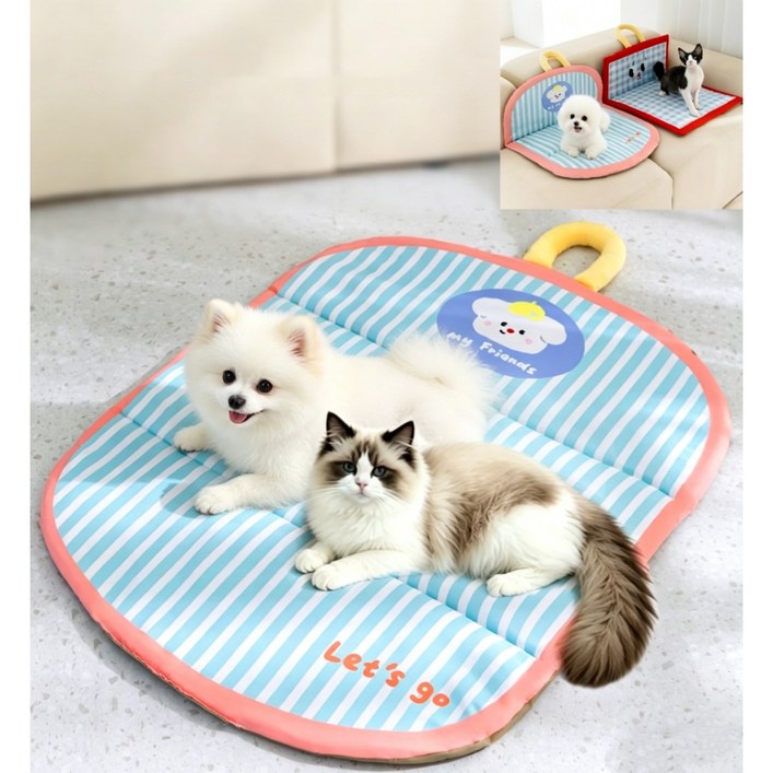 여름 애완동물 쿨매트 휴대용 고양이 강아지 방석 침대 접이식 방수 양면 매트