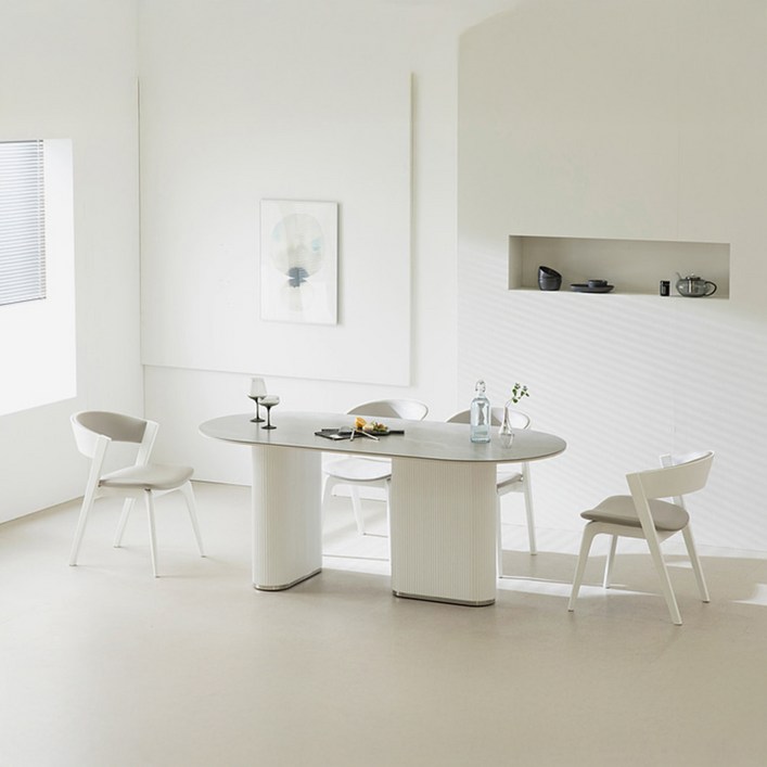 포세린 양면세라믹 6인용 식탁 SET그레이