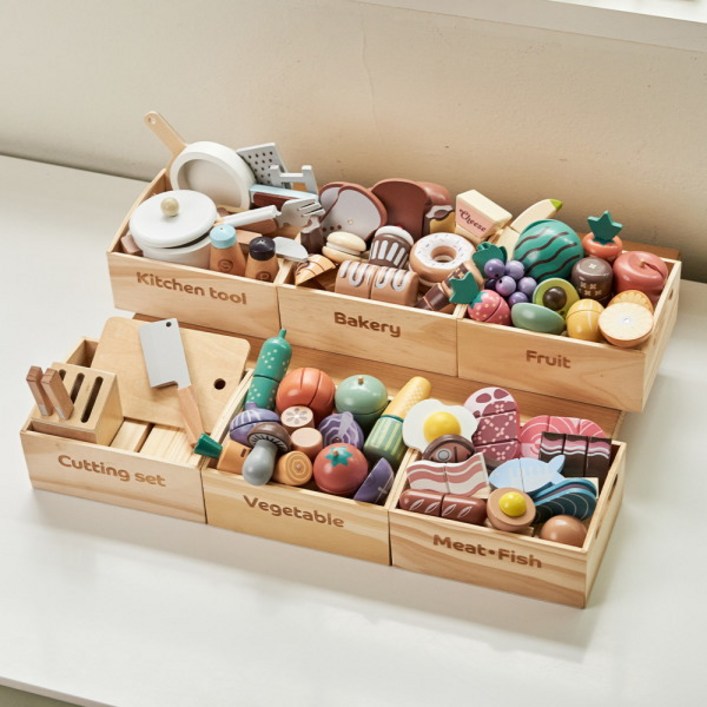 키앤비 모더닉 자석 자르기 소꿉놀이 55pcs 세트, 상세 설명 참조