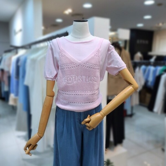 잇미샤 잇미샤 레이어드트윈니트티셔츠ITP5KPO800