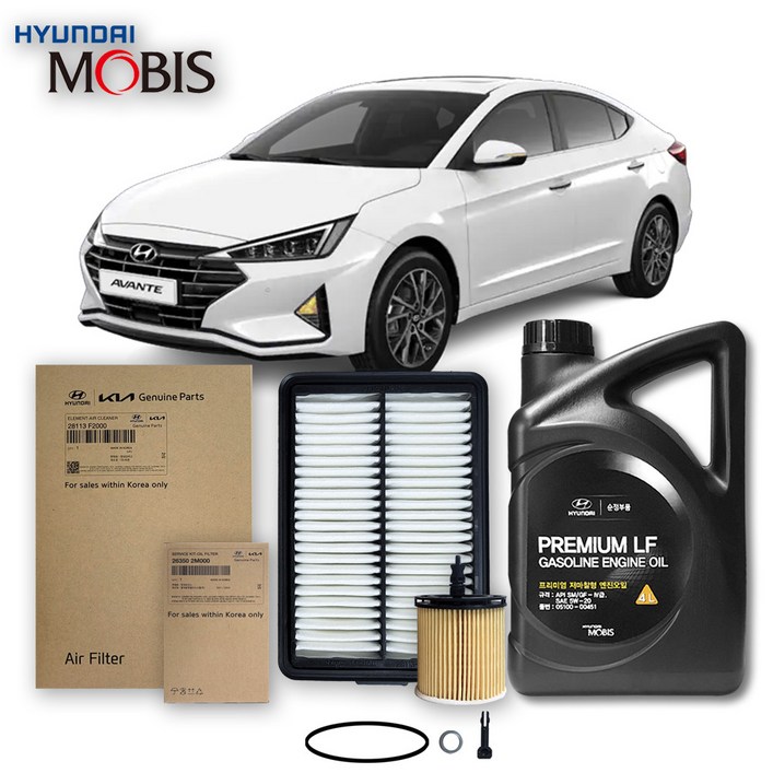 더뉴 아반떼 AD 1.6 가솔린 1820년식 순정엔진오일 3종세트 5W20, 1개